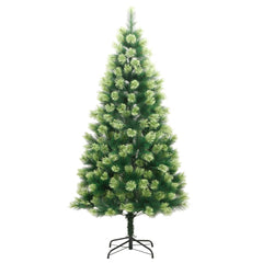 vidaXL Artificial Hinged Christmas Tree with Stand 150 cm 2