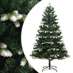 vidaXL Artificial Hinged Christmas Tree with Flocked Snow 180 cm 1