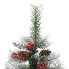 vidaXL Artificial Hinged Christmas Tree with Cones and Berries 150 cm 4