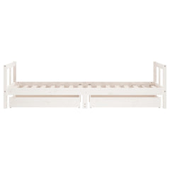 vidaXL Kids Bed Frame with Drawers White 80x200 cm Solid Wood Pine 6