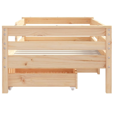 Kids Bed Frame with Drawers 70x140 cm Solid Wood Pine