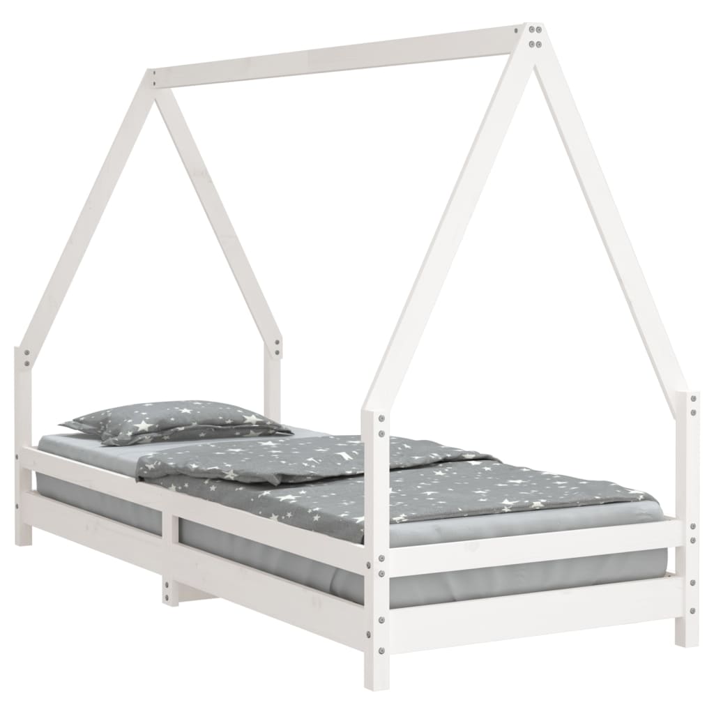vidaXL Kids Bed Frame White 80x200 cm Solid Wood Pine 2