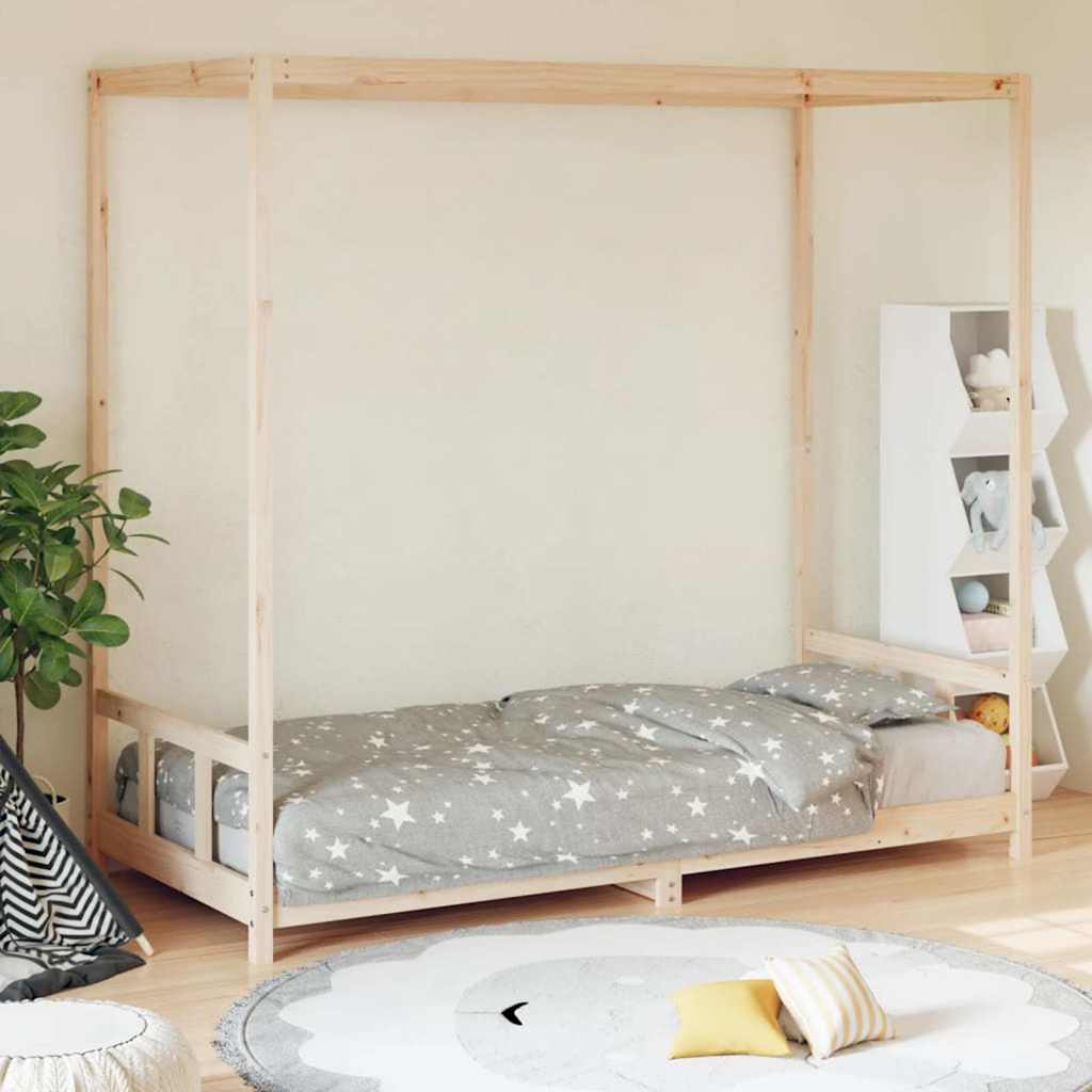 vidaXL Kids Bed Frame 90x200 cm Solid Wood Pine 1