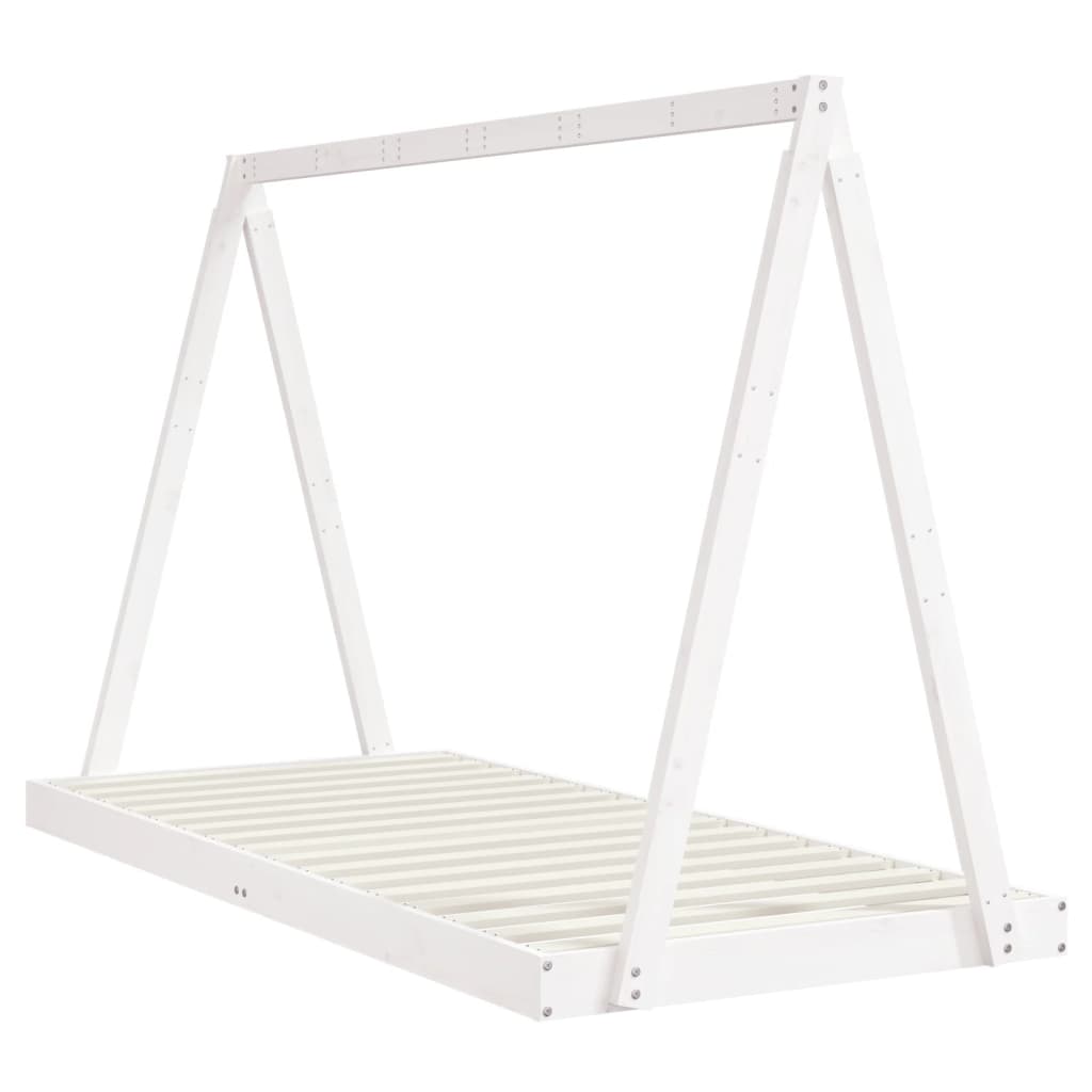vidaXL Kids Bed Frame White 90x200 cm Solid Wood Pine 6