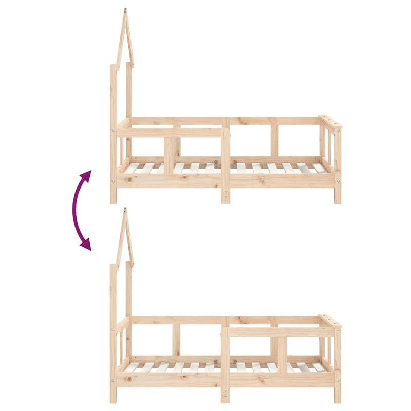 Kids Bed Frame 70x140 cm Solid Wood Pine