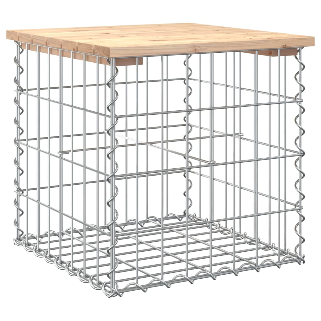 vidaXL Garden Bench Gabion Design 43x44x42 cm Solid Wood Pine 2