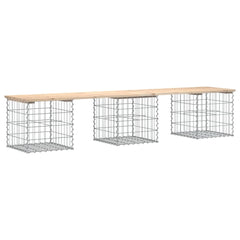 vidaXL Garden Bench Gabion Design 203x44x42 cm Solid Wood Pine 2