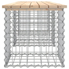 vidaXL Garden Bench Gabion Design 203x44x42 cm Solid Wood Pine 4