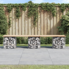 vidaXL Garden Bench Gabion Design 203x44x42 cm Solid Wood Pine 1