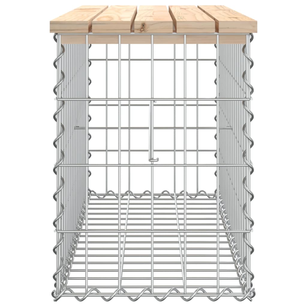 vidaXL Garden Bench Gabion Design 83x31.5x42 cm Solid Wood Pine 4