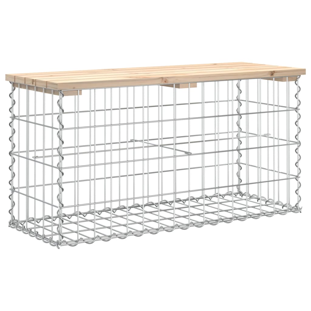 vidaXL Garden Bench Gabion Design 83x31.5x42 cm Solid Wood Pine 5