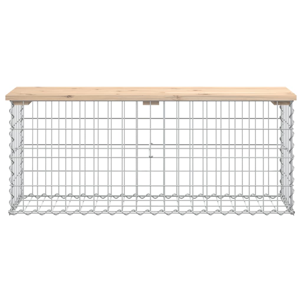 vidaXL Garden Bench Gabion Design 103x31.5x42 cm Solid Wood Pine 3