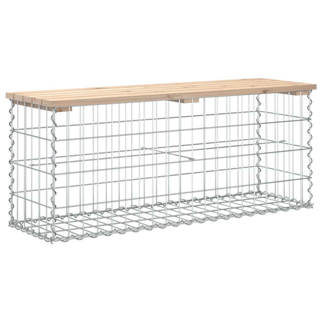 vidaXL Garden Bench Gabion Design 103x31.5x42 cm Solid Wood Pine 5