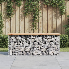 vidaXL Garden Bench Gabion Design 103x31.5x42 cm Solid Wood Pine 1