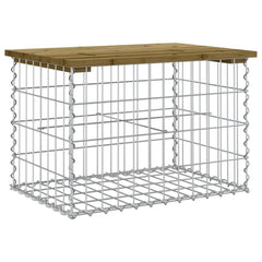 vidaXL Garden Bench Gabion Design 63x44x42 cm Impregnated Wood Pine 2