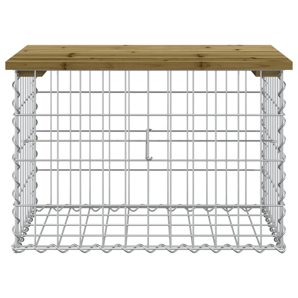 vidaXL Garden Bench Gabion Design 63x44x42 cm Impregnated Wood Pine 3