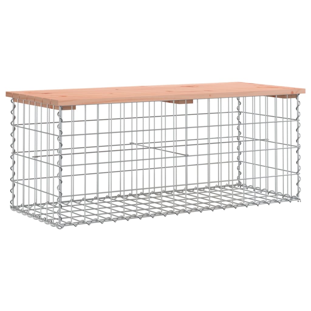 vidaXL Garden Bench Gabion Design 103x44x42 cm Solid Wood Douglas 2