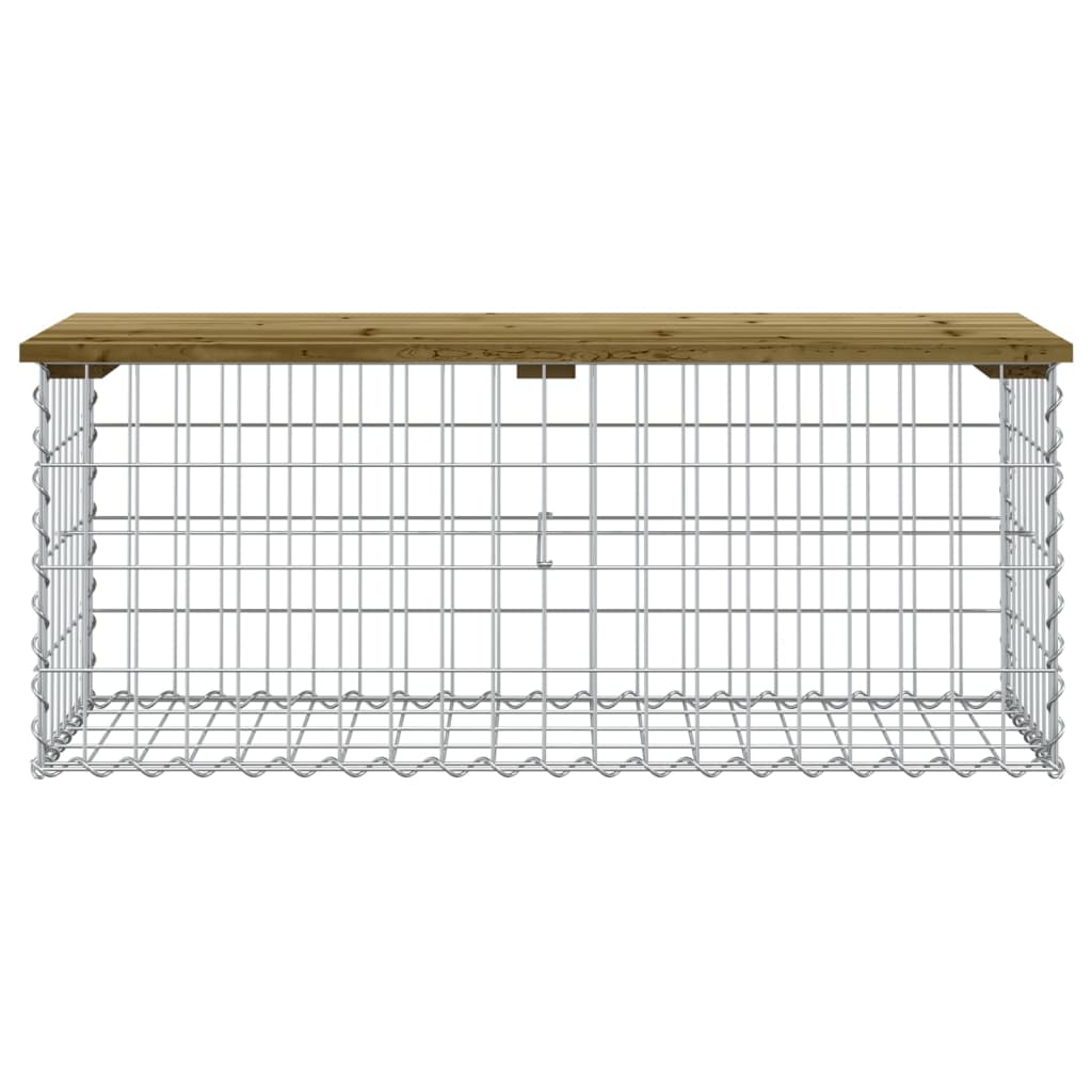 vidaXL Garden Bench Gabion Design 103x44x42 cm Impregnated Wood Pine 3