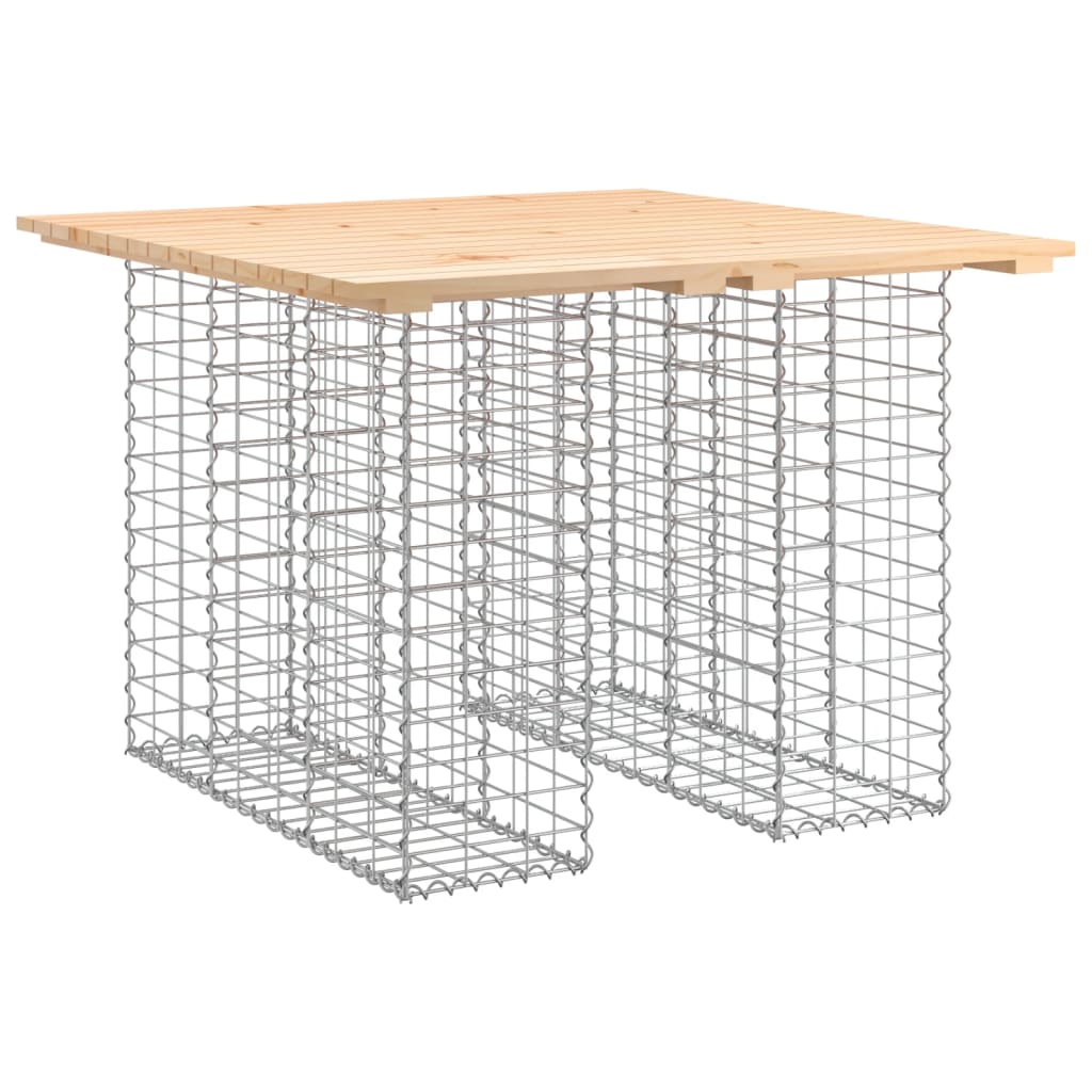 vidaXL Garden Table Gabion Design 100x102x72 cm Solid Wood Pine 2