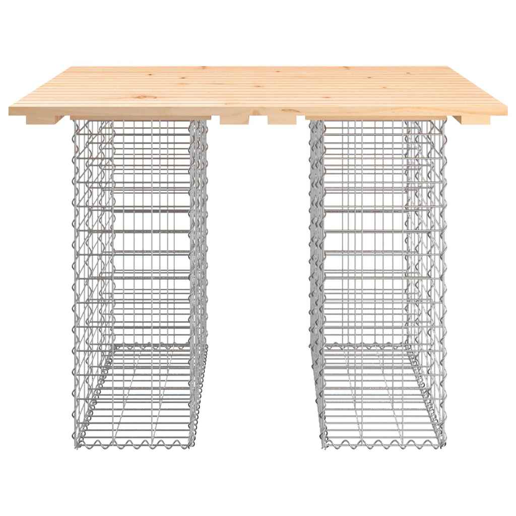 vidaXL Garden Table Gabion Design 100x102x72 cm Solid Wood Pine 5