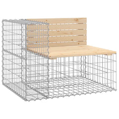 vidaXL Garden Bench Gabion Design 92x71x65.5 cm Solid Wood Pine 2