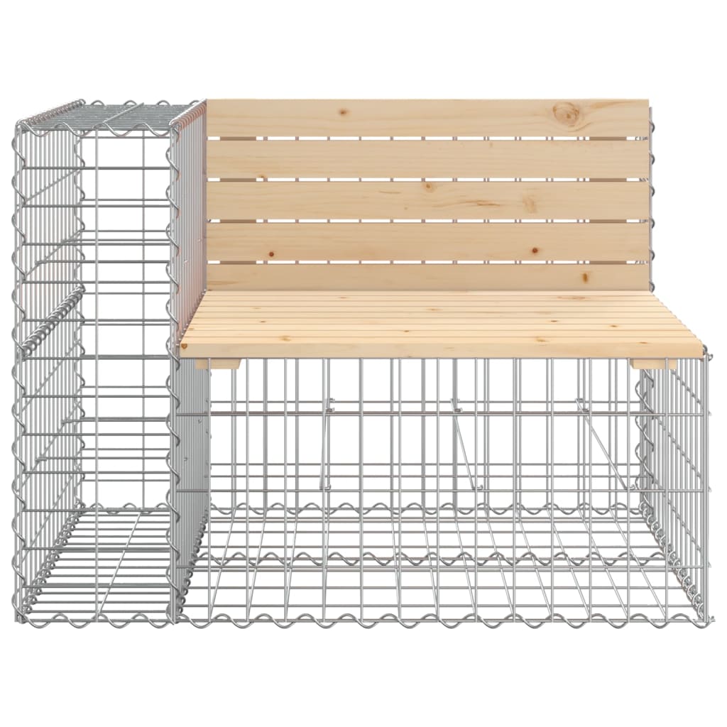 vidaXL Garden Bench Gabion Design 92x71x65.5 cm Solid Wood Pine 3