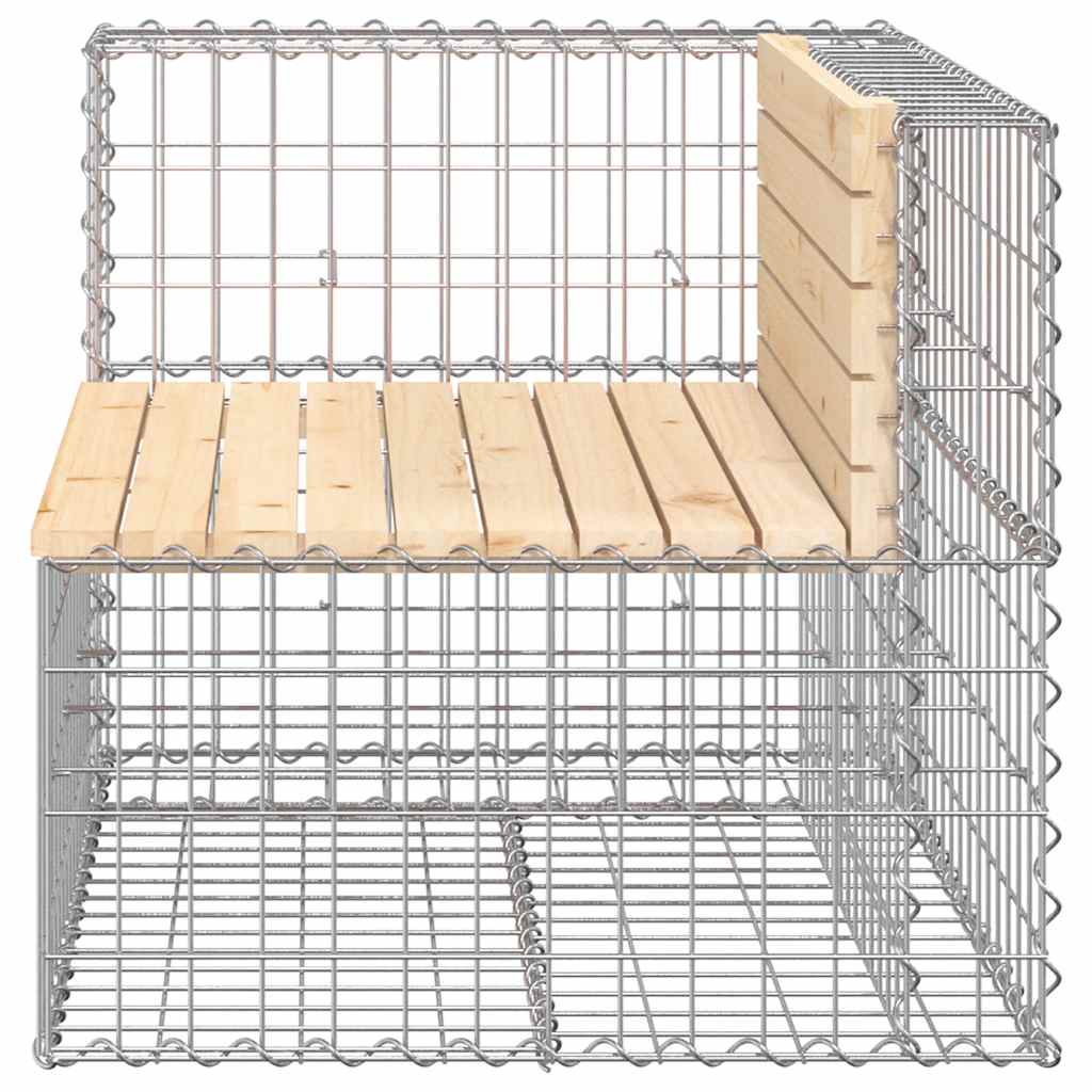 vidaXL Garden Bench Gabion Design 92x71x65.5 cm Solid Wood Pine 4