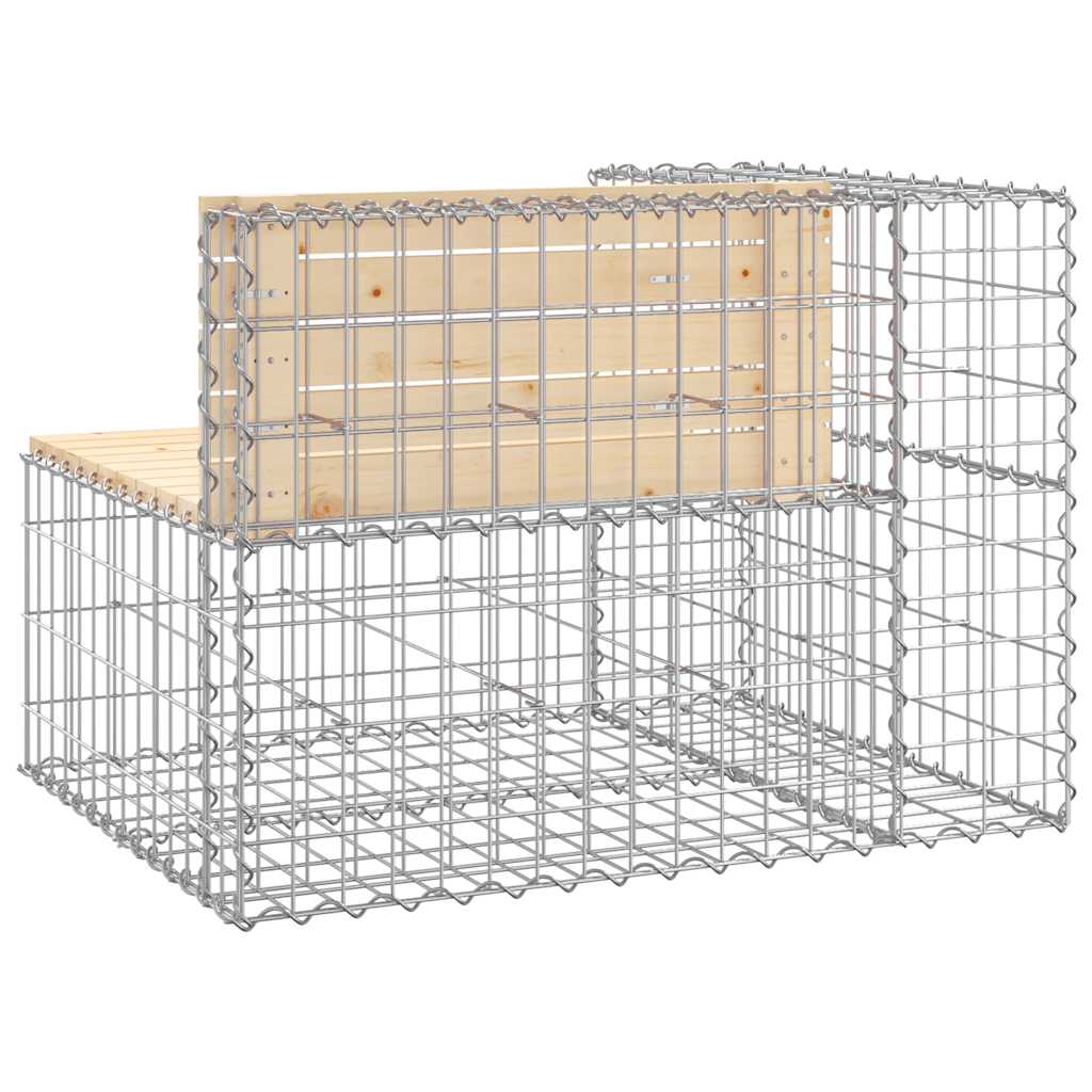 vidaXL Garden Bench Gabion Design 92x71x65.5 cm Solid Wood Pine 5