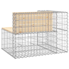 vidaXL Garden Bench Gabion Design 92x71x65.5 cm Solid Wood Pine 5