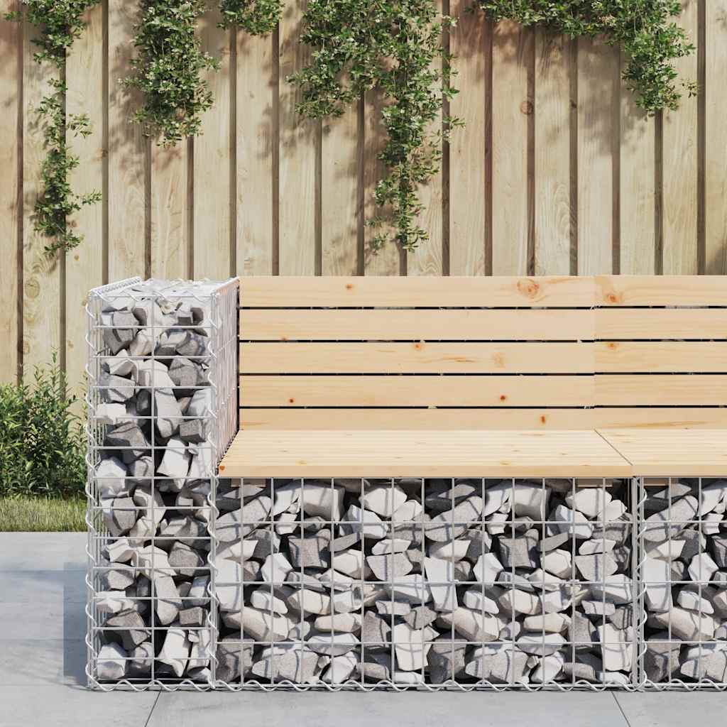 vidaXL Garden Bench Gabion Design 92x71x65.5 cm Solid Wood Pine 1