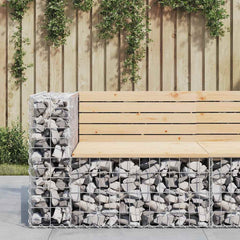 vidaXL Garden Bench Gabion Design 92x71x65.5 cm Solid Wood Pine 1