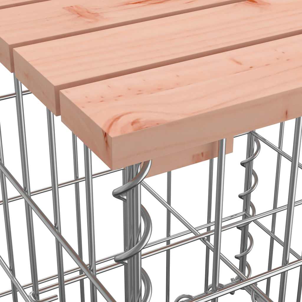 vidaXL Garden Bench Gabion Design 92x71x65.5 cm Solid Wood Douglas 6