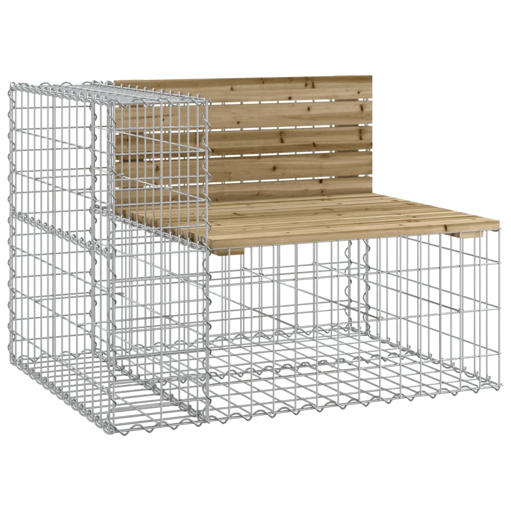 vidaXL Garden Bench Gabion Design 92x71x65.5 cm Impregnated Wood Pine 2