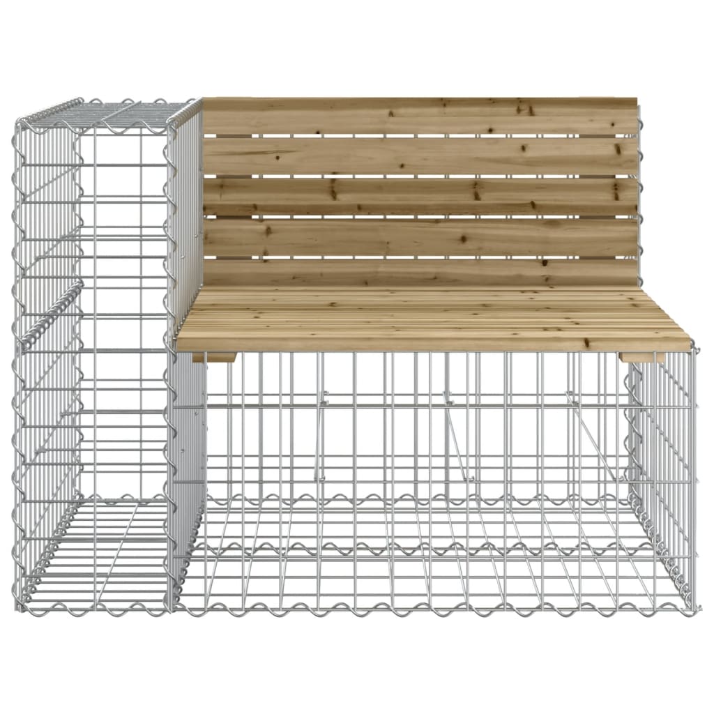 vidaXL Garden Bench Gabion Design 92x71x65.5 cm Impregnated Wood Pine 3
