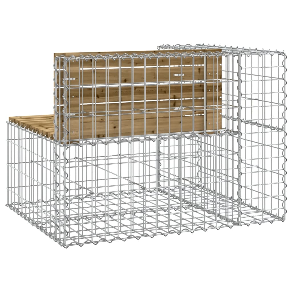 vidaXL Garden Bench Gabion Design 92x71x65.5 cm Impregnated Wood Pine 5