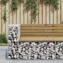 vidaXL Garden Bench Gabion Design 92x71x65.5 cm Impregnated Wood Pine 1
