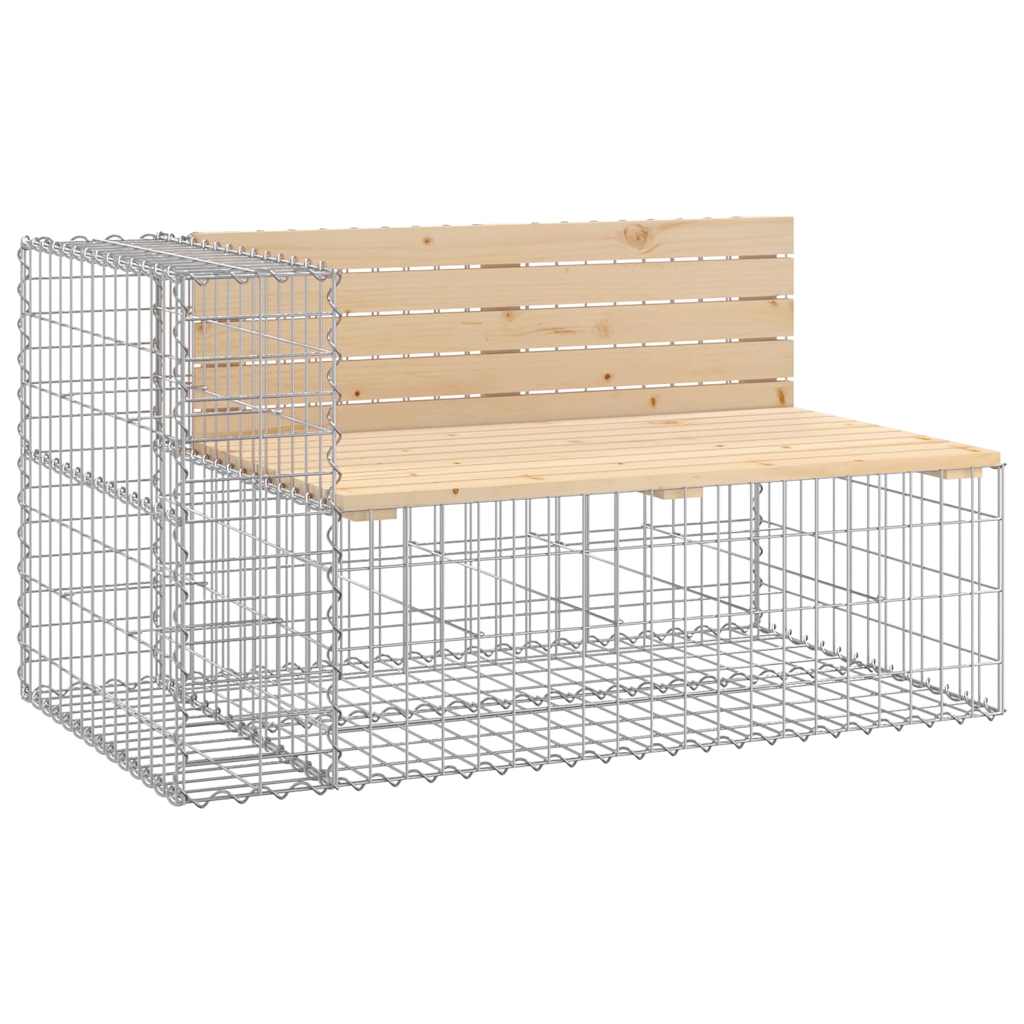 vidaXL Garden Bench Gabion Design 122x71x65.5 cm Solid Wood Pine 2