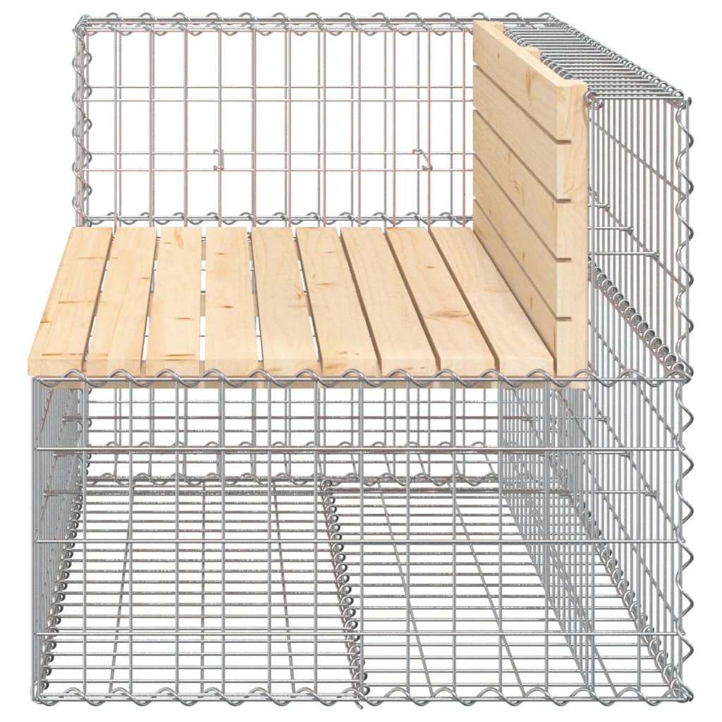 vidaXL Garden Bench Gabion Design 122x71x65.5 cm Solid Wood Pine 4