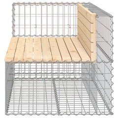 vidaXL Garden Bench Gabion Design 122x71x65.5 cm Solid Wood Pine 4