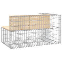 vidaXL Garden Bench Gabion Design 122x71x65.5 cm Solid Wood Pine 5
