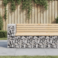 vidaXL Garden Bench Gabion Design 122x71x65.5 cm Solid Wood Pine 1