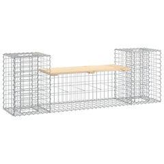 vidaXL Garden Bench Gabion Design 183x41x60.5 cm Solid Wood Pine 2