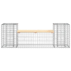 vidaXL Garden Bench Gabion Design 183x41x60.5 cm Solid Wood Pine 5