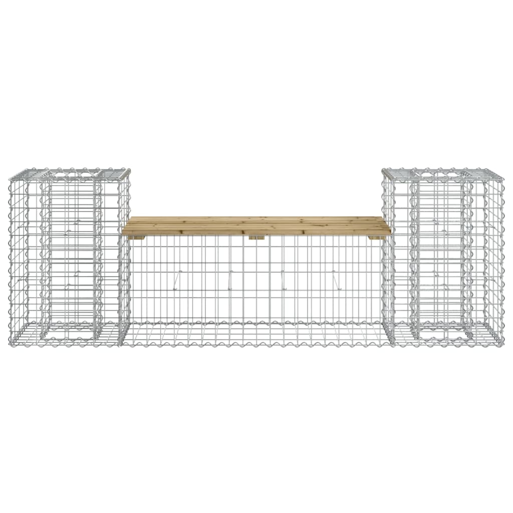 vidaXL Garden Bench Gabion Design 183x41x60.5 cm Impregnated Wood Pine 3