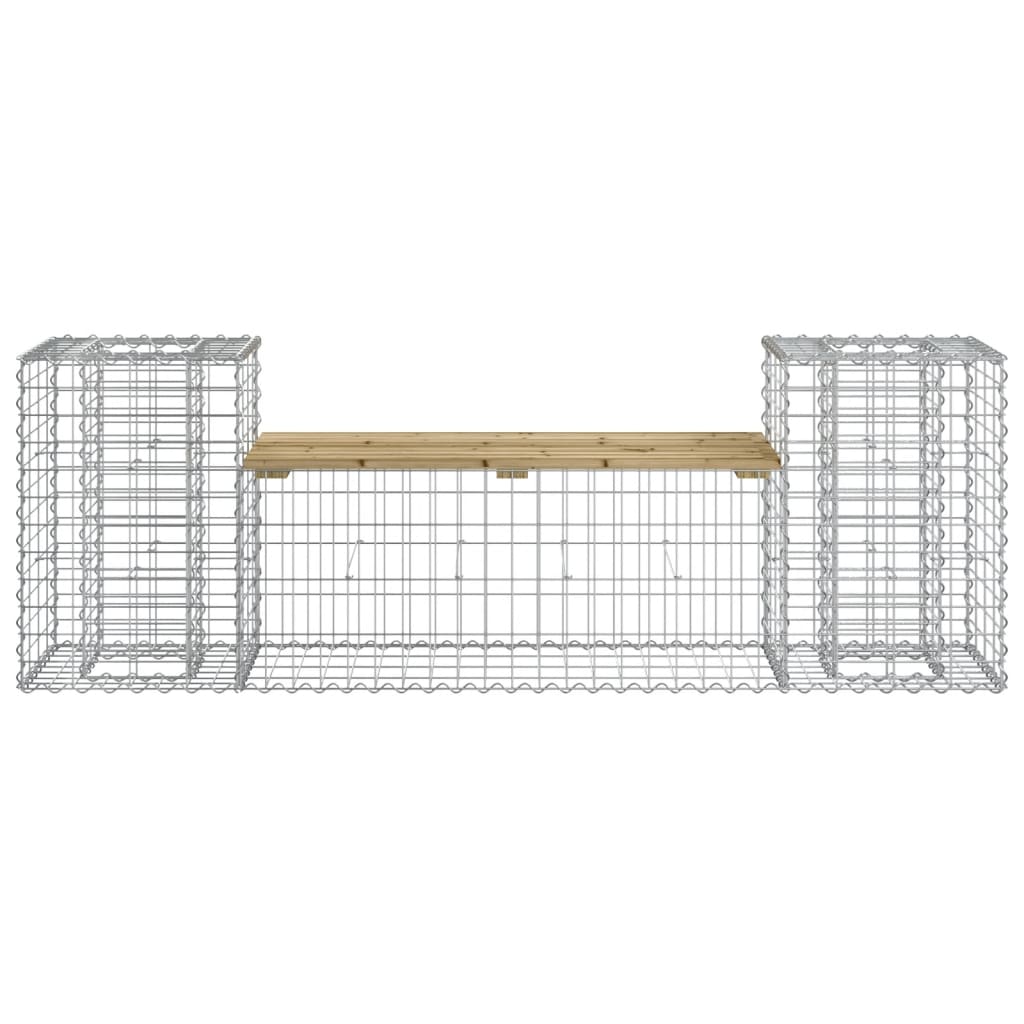 vidaXL Garden Bench Gabion Design 183x41x60.5 cm Impregnated Wood Pine 5