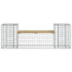 vidaXL Garden Bench Gabion Design 183x41x60.5 cm Impregnated Wood Pine 5