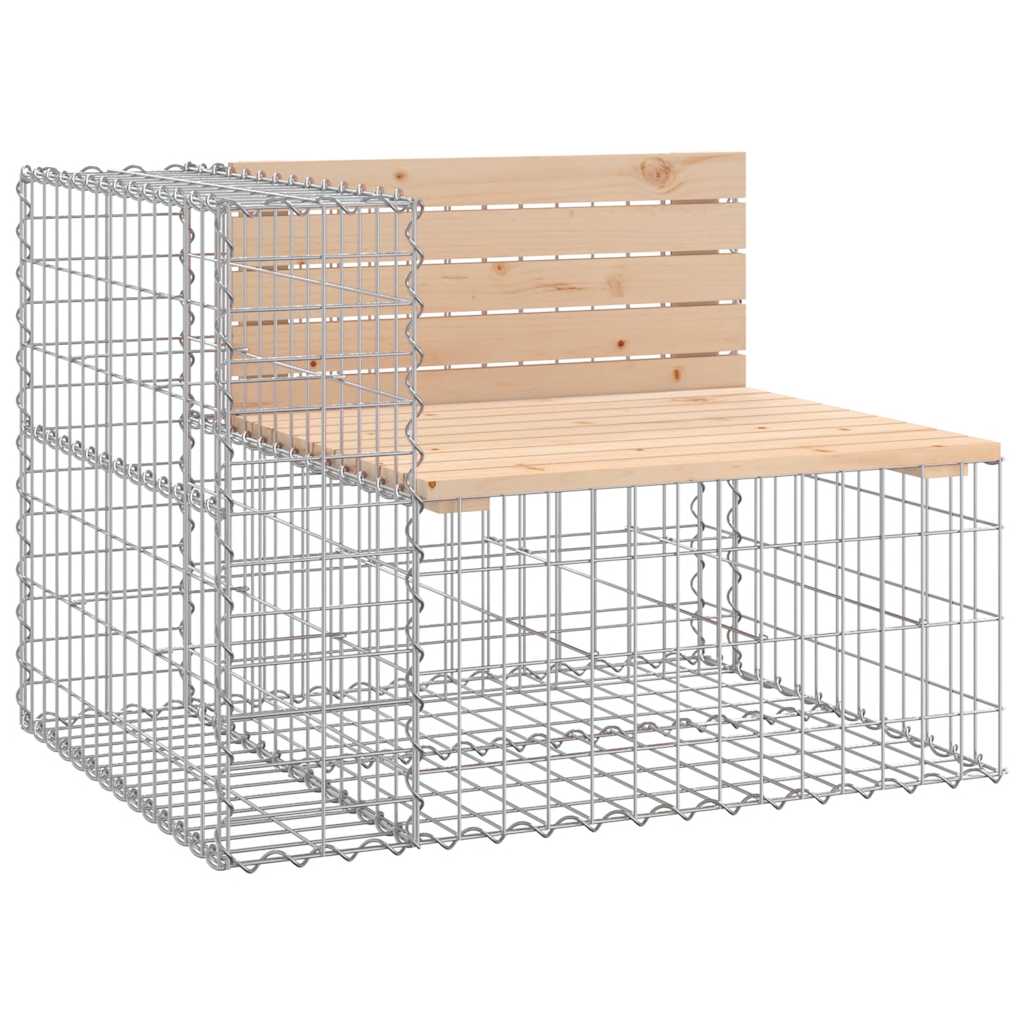 vidaXL Garden Bench Gabion Design 184x71x65.5 cm Solid Wood Pine 3