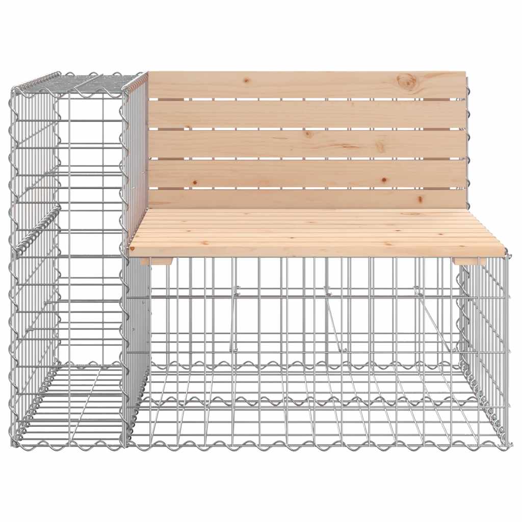 vidaXL Garden Bench Gabion Design 184x71x65.5 cm Solid Wood Pine 4