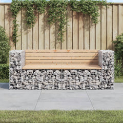 vidaXL Garden Bench Gabion Design 184x71x65.5 cm Solid Wood Pine 1