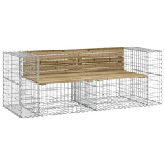 vidaXL Garden Bench Gabion Design 184x71x65.5 cm Impregnated Wood Pine 2